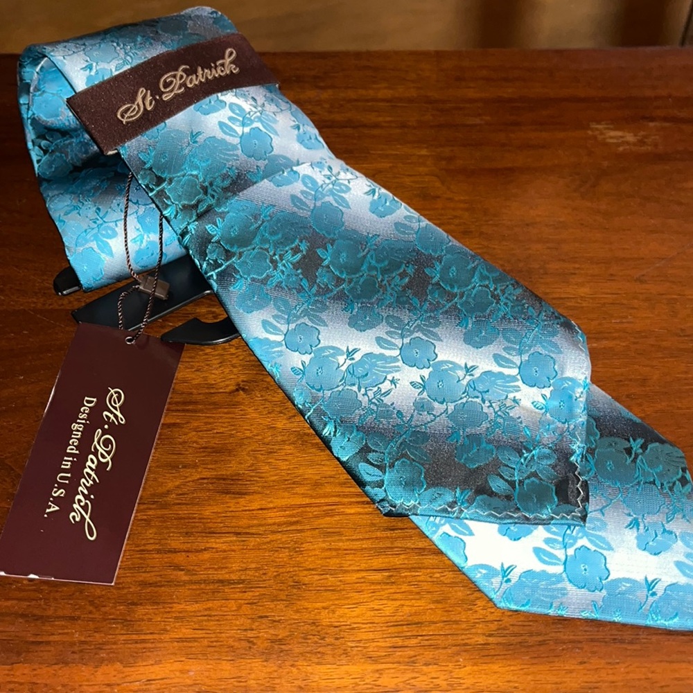 St. Patrick Tie with Pocket Square.